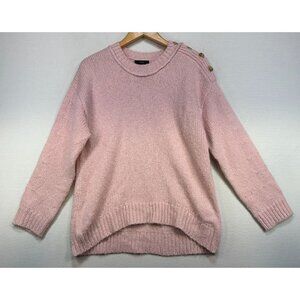 J.Crew Womens Knit Sweater Button Shoulder Small Pink Wool & Alpaca Blend